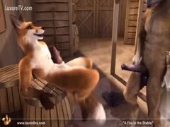In this wild animated brute sex film, the largest brute fucks a little fox from behind.